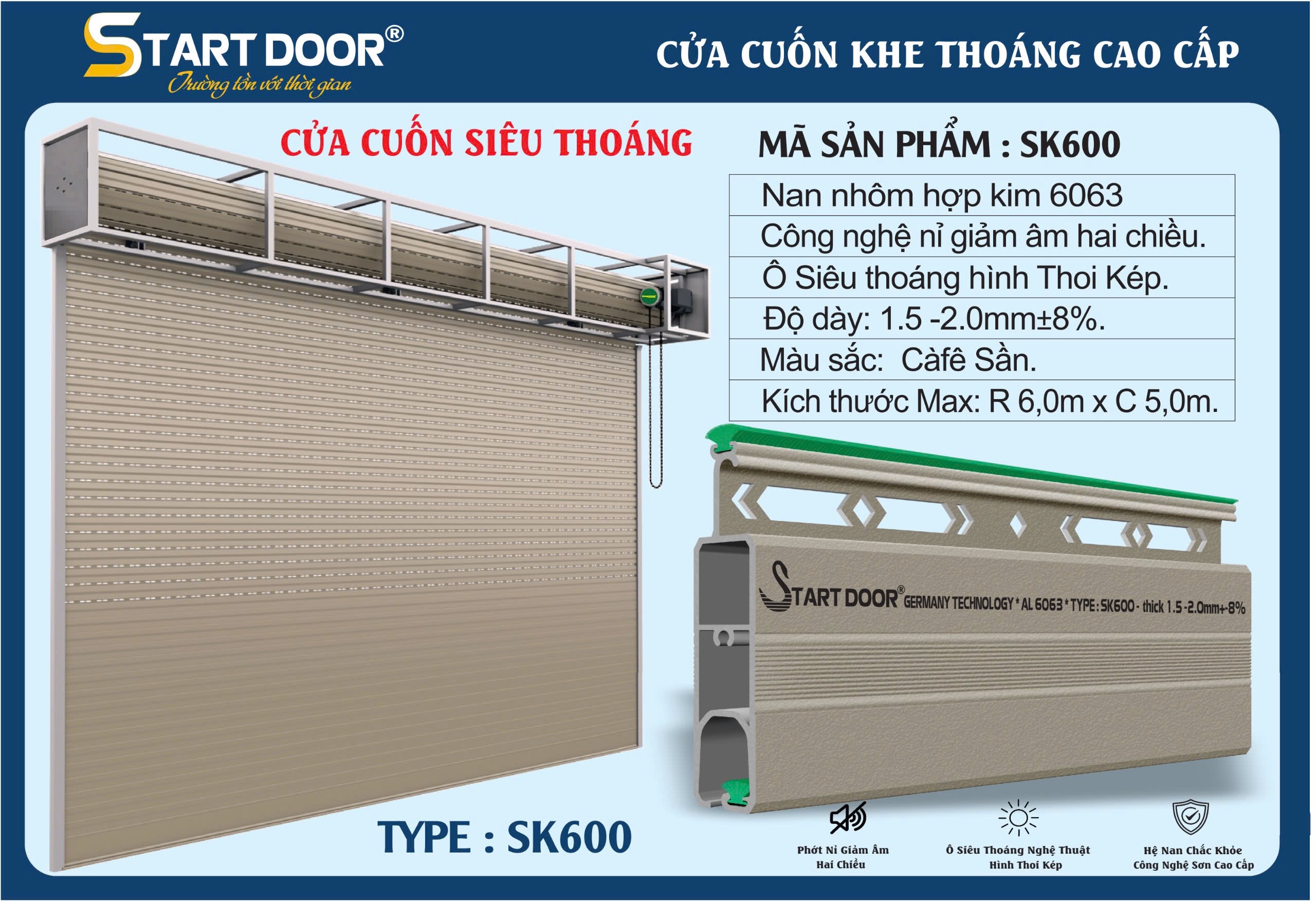 Cửa cuốn khe thoáng StartDoor SK600