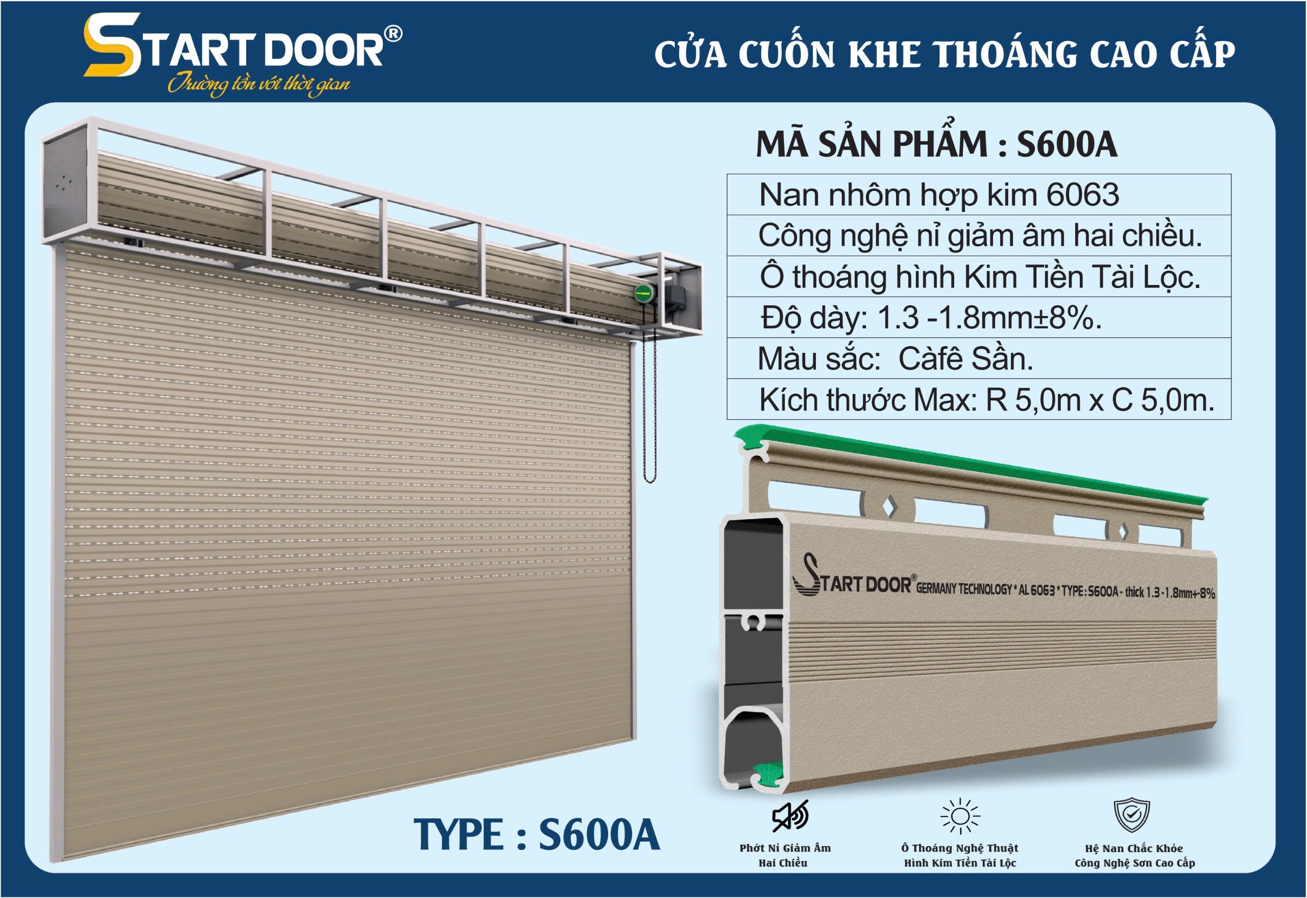 Cửa cuốn khe thoáng Startdoor S600A VIP