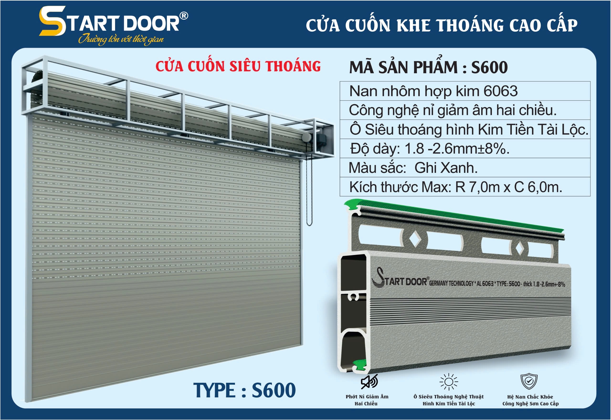 Cửa cuốn khe thoáng Startdoor S900