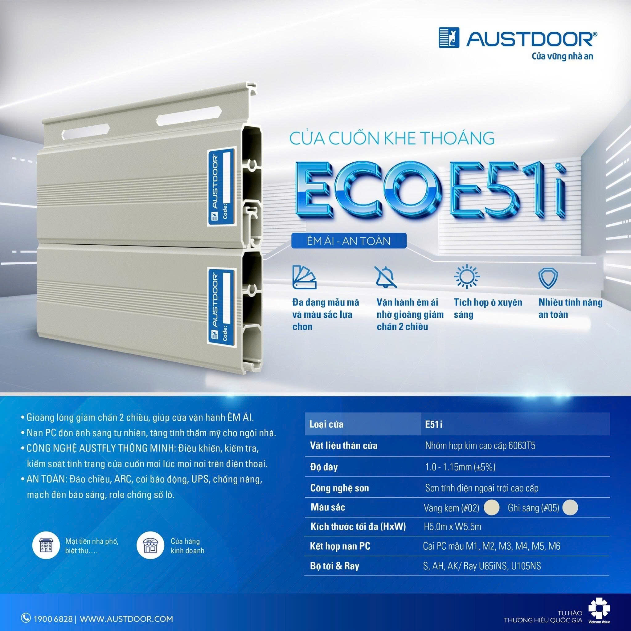 Cửa Cuốn Austdoor Khe Thoáng E51i